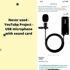 Never used - YouTube project- USB microphone with sound card